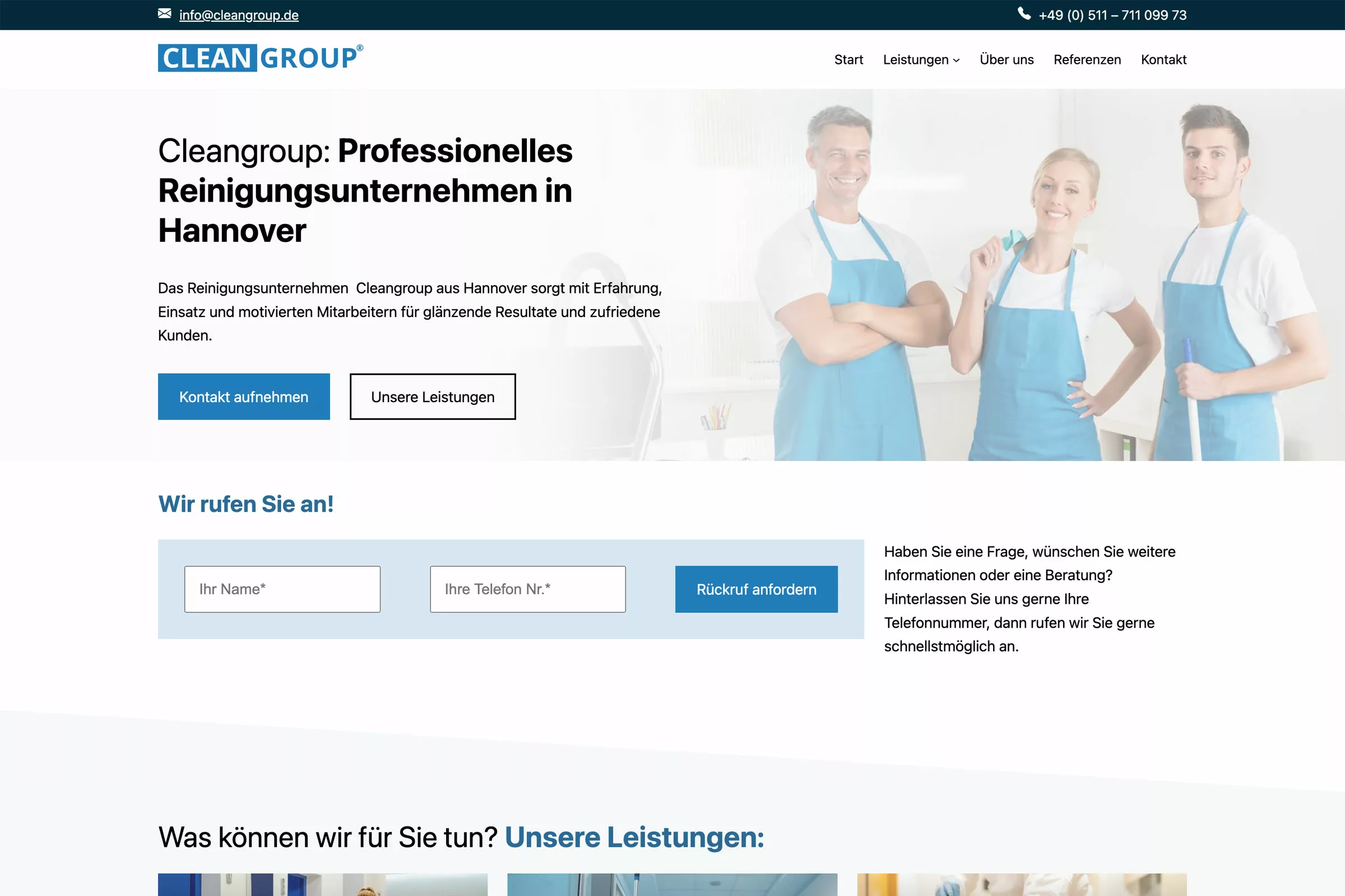 Entwicklung einer modernen Dienstleistungsseite zur Lead-Generierung